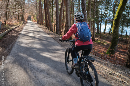 Active senior woman riding ...