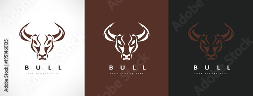Bull head logo vector. Animal design
