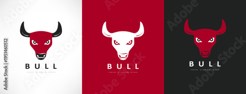 Bull head logo vector. Animal design