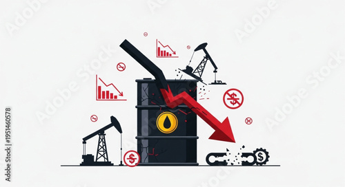 Oil Price Decline - A Visual Representation of Economic Downturn.