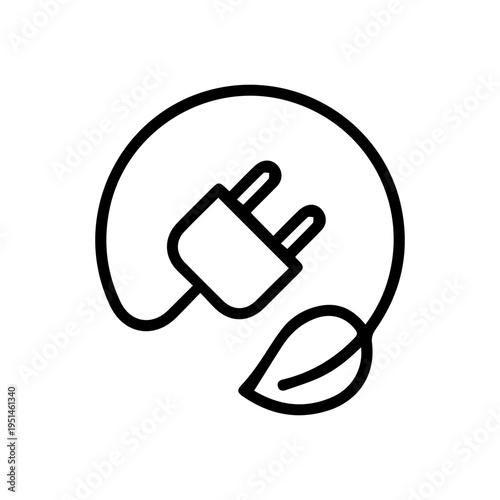 Eco-friendly power plug icon