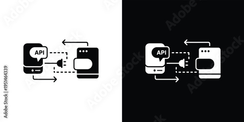 A P I connectivity diagram with mobile and computer application programming interface flowchart