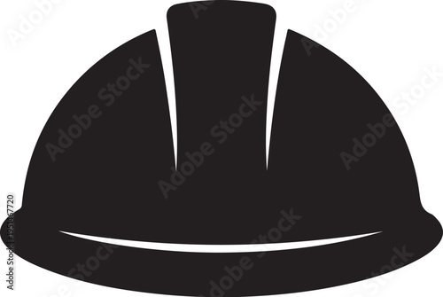 Black silhouette of a firefighter helmet fire helmet