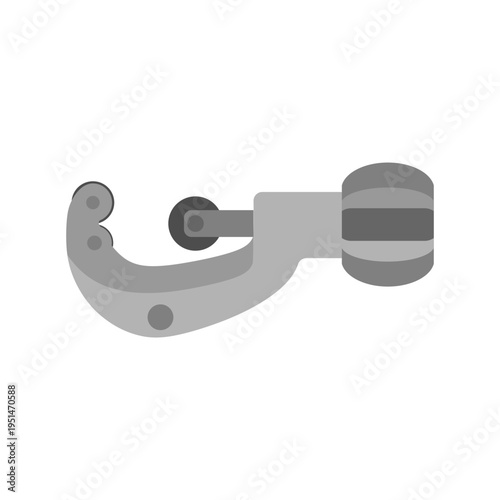 pipe cutter plumbing construction hand tool flat design vector illustration isolated on white background. plumbing tools including pipe cutter, wrench, and pipe fitting icon