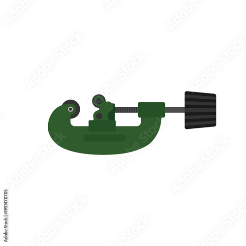 pipe cutter plumbing construction hand tool flat design vector illustration isolated on white background. plumbing tools including pipe cutter, wrench, and pipe fitting icon