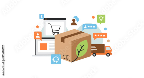 Sustainable E-commerce & Green Delivery: Online Shopping, Logistics, Packaging & Customer Feedback. Eco-Friendly Consumer Experience.