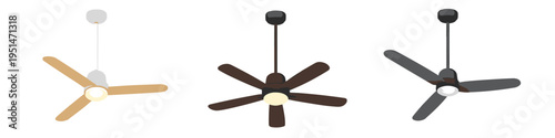 Stylish ceiling fans in various designs for modern interiors