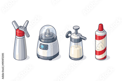 Kitchen appliances for whipped cream and dessert preparation