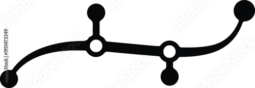 Silhouette abstract network connection path with nodes for infographic vector design