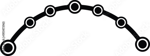 Silhouette arc connecting nodes for network infographic and data flow vector design