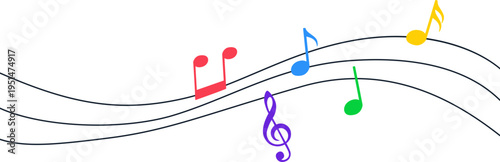Colorful Musical Notes Vector Illustration