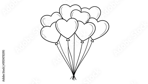 Heart-shaped balloons bunch