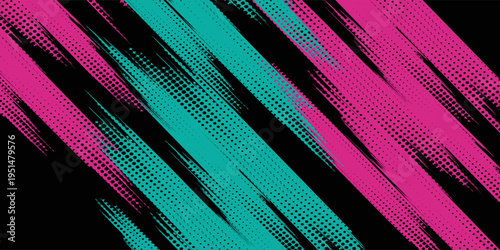 Car sticker wrap banner abstract sporty lines pink blue greenish grunge color combination brush storm thunder modern pattern racing motorsport.