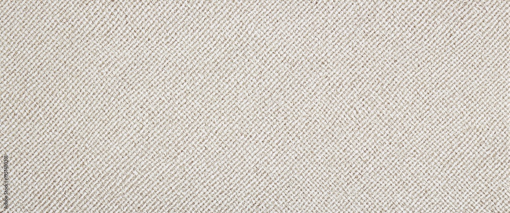 Fototapeta premium Detailed shot of linen material with diagonal pattern woven on white canvas backdrop suited for upholstery or apparel