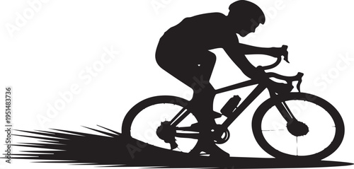 Cyclist riding bicycle in motion bike rider cycling