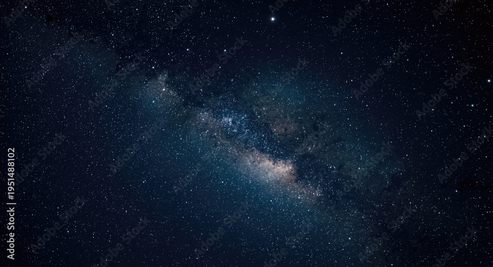 Fototapeta premium Nighttime cosmos with bright stars and faint milky way texture