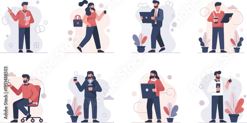 Diverse individuals engaged in various activities, including work and leisure