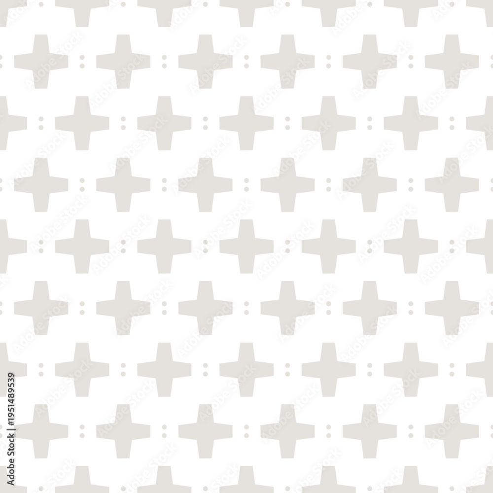 Naklejka premium Abstract Geometric Cross Pattern Seamless Minimal Neutral Background Vector Design