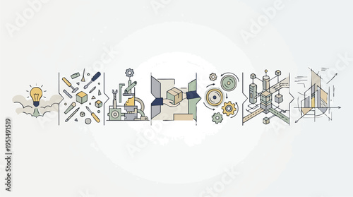 Innovative Manufacturing and Automation Process with Machinery, Gears, and Construction Elements for Industrial and Technological Advancement