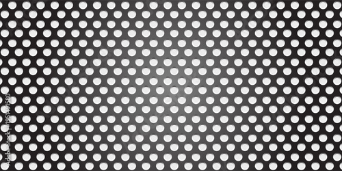 White mesh. Perforated metal texture with light background. Steel backdrop with holes. Stainless material with dots. Abstract industrial wallpaper. Vector illustration.