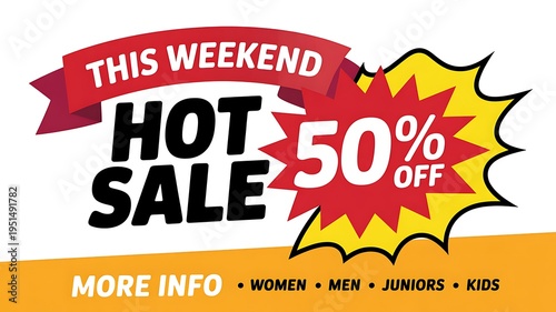 Hot sale this weekend with 50 percent off