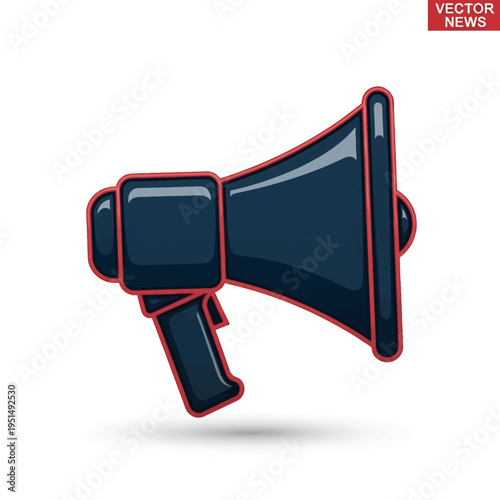 Megaphone Icon Vector Illustration - Announcement Graphic Design for News Media and Public Speaking Events