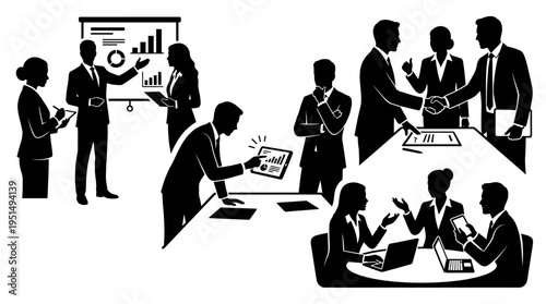 Business professionals in a meeting room.