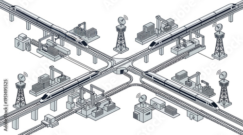 Industrial infrastructure and machinery layout.