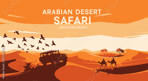 Arabian Desert Safari Adventure Awaits Illustration