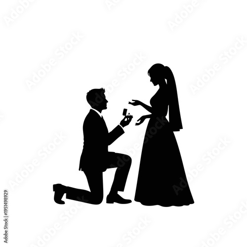 Man Proposing to Woman Silhouette.