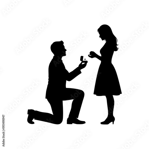 Man Proposing to Woman with Ring.