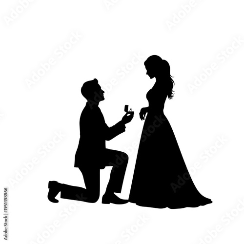 Man Proposing to Woman Silhouette.
