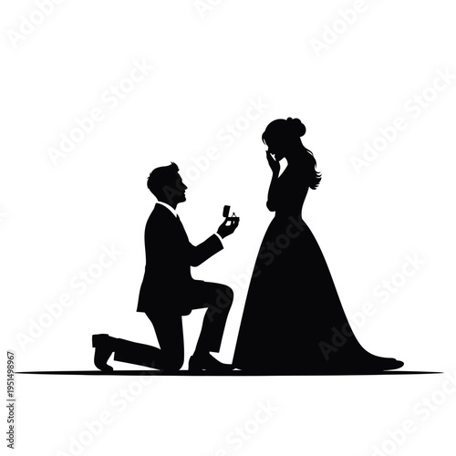 Man Proposing to Woman Silhouette.