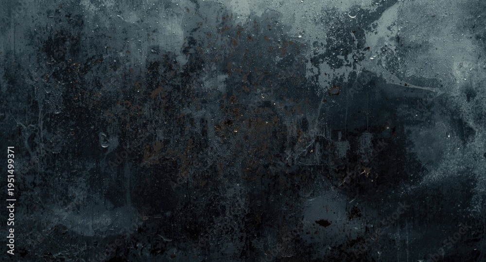 Obraz premium grimy aged glass pane texture with dusty condensation on dark abstract background