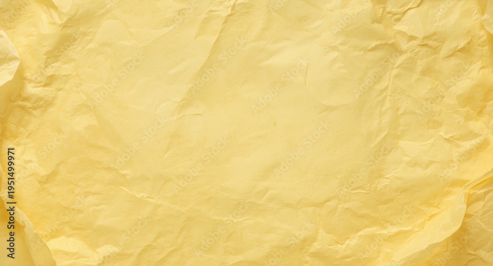 Fototapeta premium folded yellow aged paper backdrop with uneven texture and soft daylight copy space