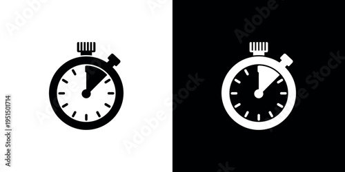 Black and white stopwatch on split background timer 1
