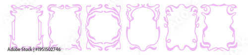 Art deco frame set, vector hand drawn organic floral border, elegant wedding ornamental decor print. Vintage nouveau romantic postcard graphic antique swirl design elements. Organic frame doodle label