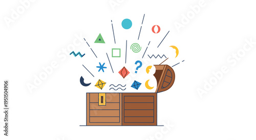 Treasure Chest Overflow with Creative Symbols.