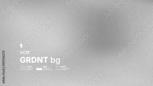Abstract black and white vector background with high detailed noise texture and blurred gradient effect. Modern grayscale silver grainy overlay for industrial or brutalist design concepts.