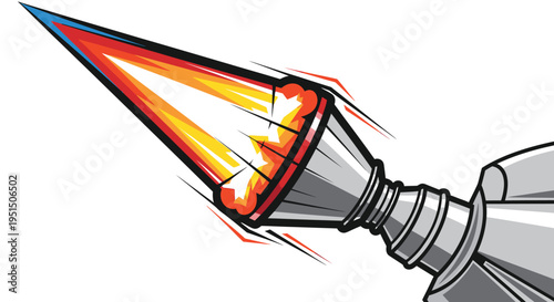 Blowtorch Flame Illustration on White Background.