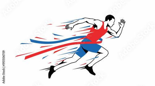 A fit man running with speed and determination outdoors