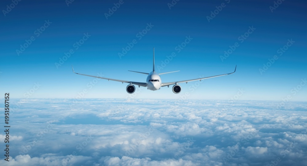 Fototapeta premium Large plane climbing steadily through the upper layers of the atmosphere