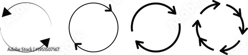 Circular Arrows A Minimalist Line Art Illustration Representing Cycles and Repetition