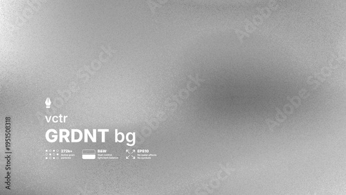 Abstract black and white vector background with high detailed noise texture and blurred gradient effect. Modern grayscale silver grainy overlay for industrial or brutalist design concepts.