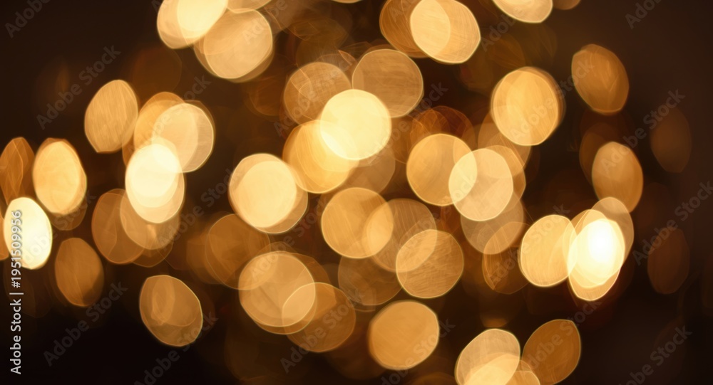 Fototapeta premium Scattered blurred lights producing a festive Christmas bokeh scene