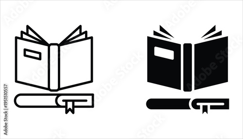 Book icon set. For web design, UI, and app. Isolated on white background.