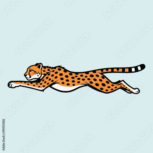 Dynamic cheetah in full stride, showcasing its incredible speed and agility.
