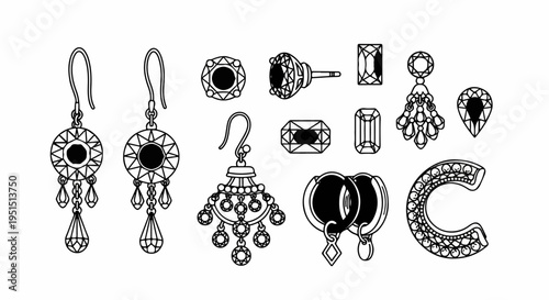 Assortment of finely detailed gemstone jewelry and individual faceted stones