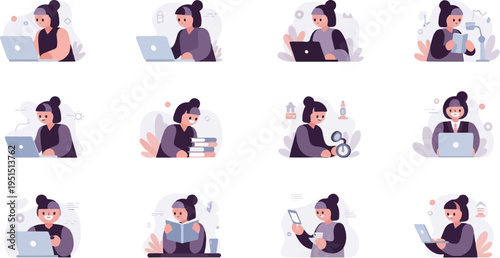 Collection of illustrated people engaging in diverse daily activities