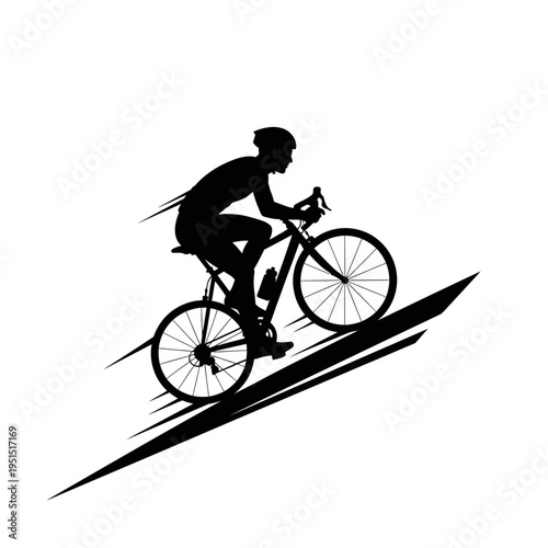Cyclist Riding Fast on Bicycle.